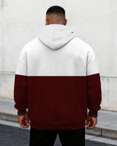 Big & Tall Men's Red & White Yellow Crown Graffiti Print Hoodie